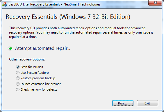 easy recovery essentials windows 7 free